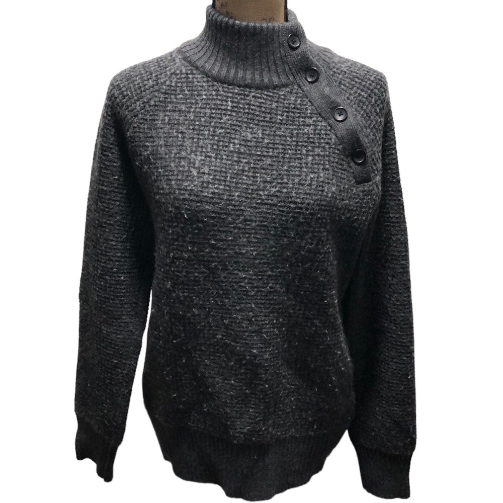 {Banana Republic} Charcoal Grey Turtleneck Wool Blend Sweater